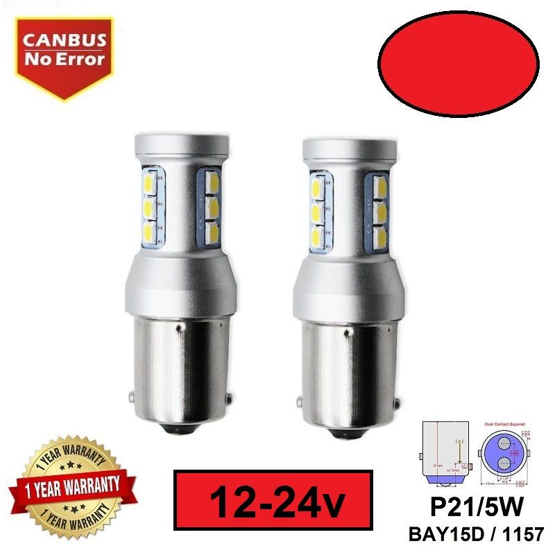 LED SIJALICE P21-5W - BAY15D - 1157 - 12*3030smd Crvene Beograd Zemun